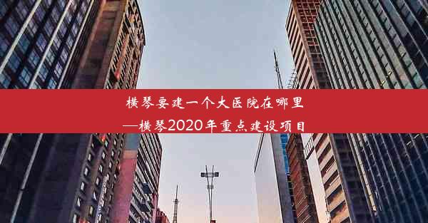 横琴要建一个大医院在哪里—横琴2020年重点建设项目