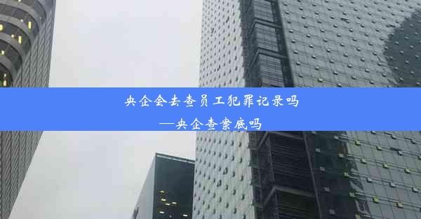 央企会去查员工犯罪记录吗—央企查案底吗