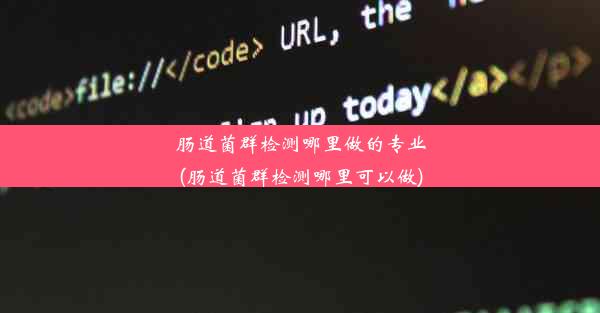 肠道菌群检测哪里做的专业(肠道菌群检测哪里可以做)