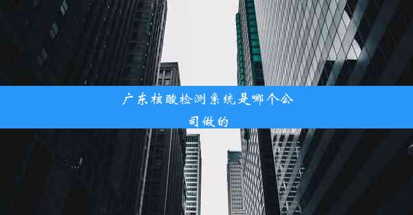 广东核酸检测系统是哪个公司做的