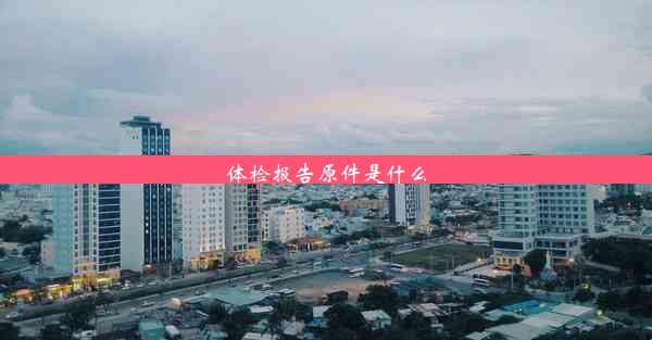 体检报告原件是什么