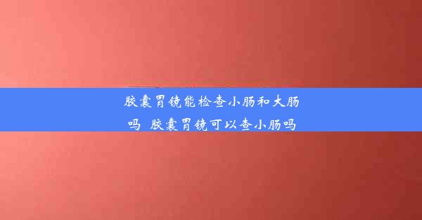 胶囊胃镜能检查小肠和大肠吗_胶囊胃镜可以查小肠吗