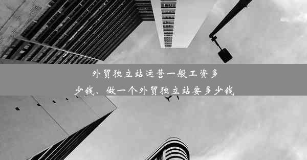 外贸独立站运营一般工资多少钱、做一个外贸独立站要多少钱