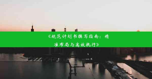 《规范计划书撰写指南：精准布局与高效执行》