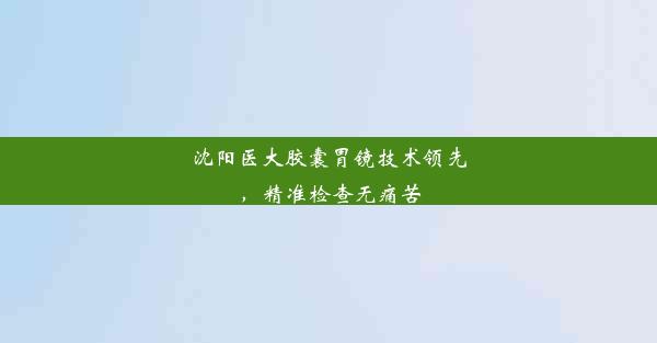 <b>沈阳医大胶囊胃镜技术领先，精准检查无痛苦</b>