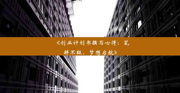 《创业计划书撰写心得：笔耕不辍，梦想启航》