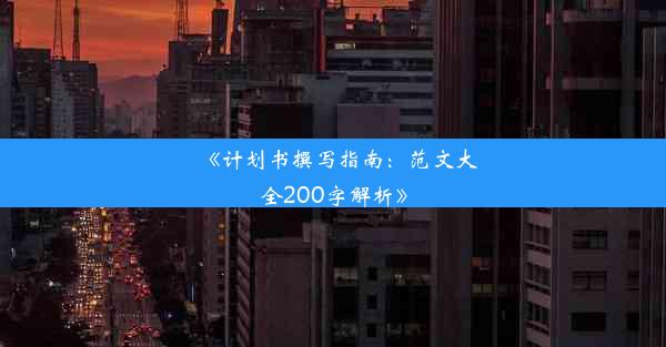 《计划书撰写指南：范文大全200字解析》