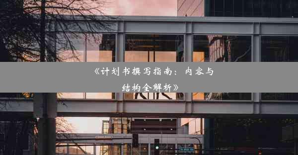 《计划书撰写指南：内容与结构全解析》