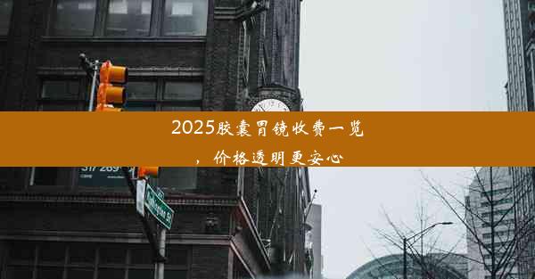 2025胶囊胃镜收费一览，价格透明更安心