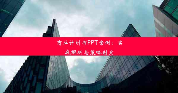 商业计划书PPT案例：实战解析与策略制定