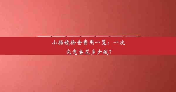 小肠镜检查费用一览：一次究竟要花多少钱？