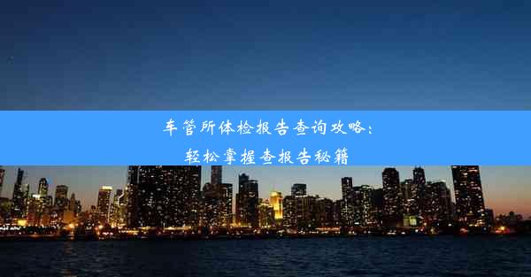 车管所体检报告查询攻略：轻松掌握查报告秘籍