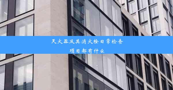 <b>灭火器及其消火栓日常检查项目都有什么</b>