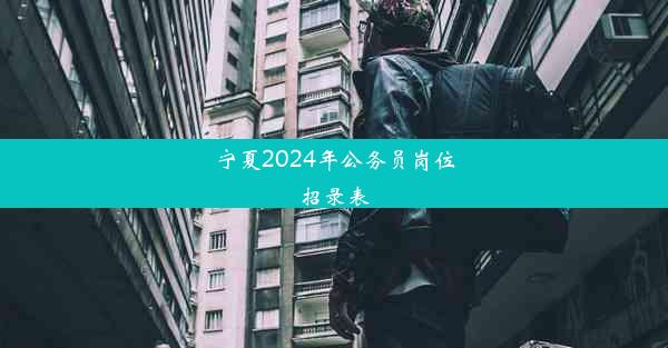 宁夏2024年公务员岗位招录表