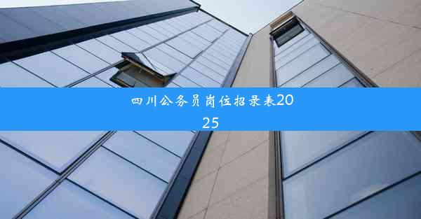 四川公务员岗位招录表2025