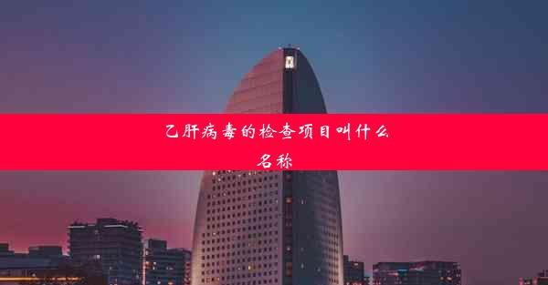 乙肝病毒的检查项目叫什么名称