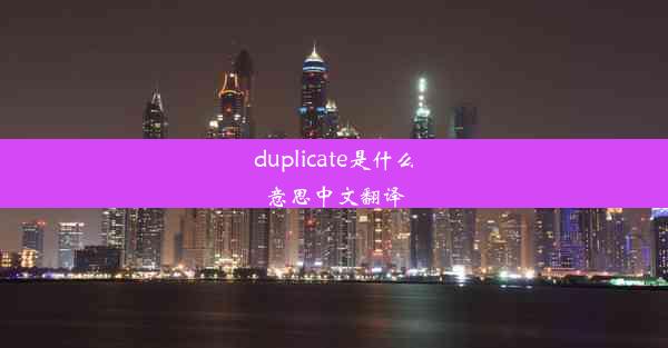 duplicate是什么意思中文翻译