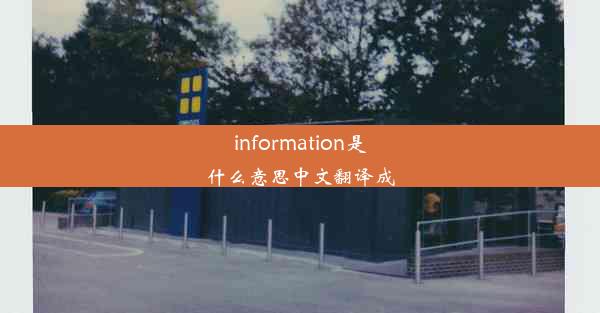 information是什么意思中文翻译成