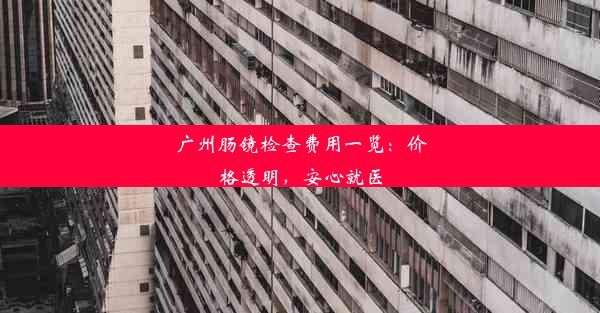 广州肠镜检查费用一览：价格透明，安心就医