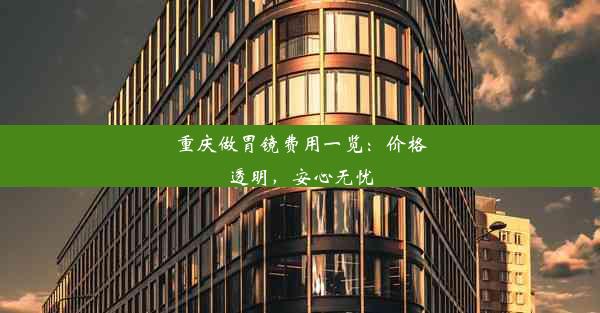 重庆做胃镜费用一览：价格透明，安心无忧