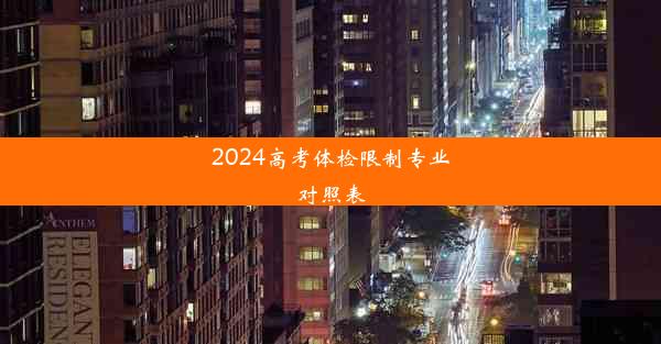 2024高考体检限制专业对照表