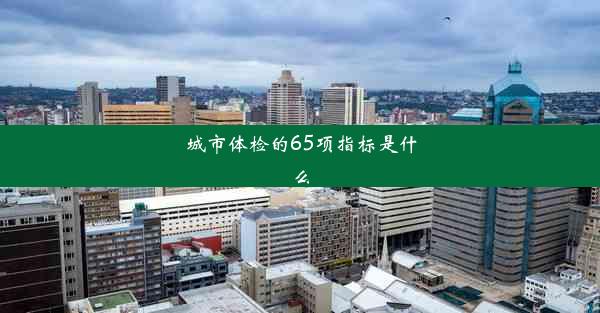 城市体检的65项指标是什么