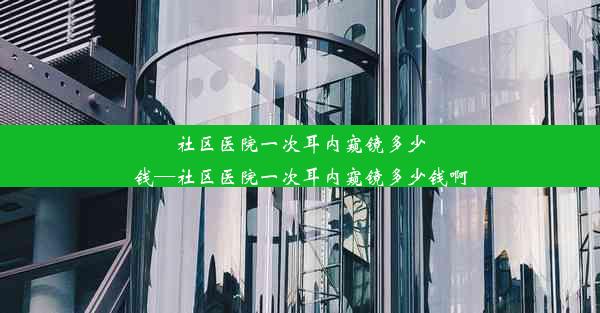 社区医院一次耳内窥镜多少钱—社区医院一次耳内窥镜多少钱啊