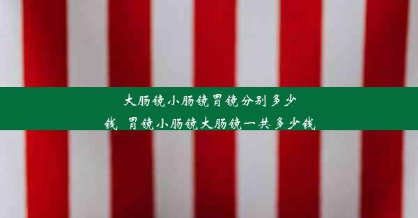 大肠镜小肠镜胃镜分别多少钱_胃镜小肠镜大肠镜一共多少钱