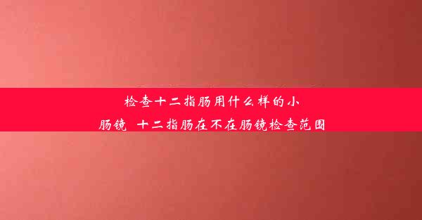 检查十二指肠用什么样的小肠镜_十二指肠在不在肠镜检查范围