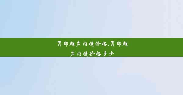 胃部超声内镜价格,胃部超声内镜价格多少