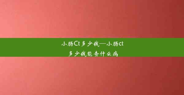 小肠Ct多少钱—小肠ct多少钱能查什么病