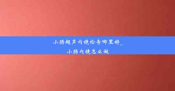 小肠超声内镜检查哪里好_小肠内镜怎么做