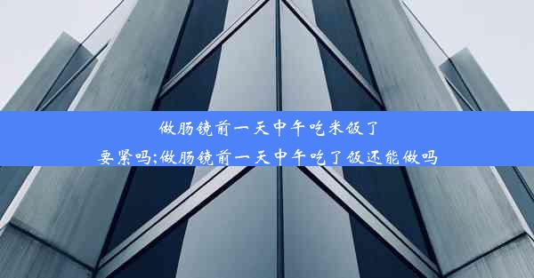 做肠镜前一天中午吃米饭了要紧吗;做肠镜前一天中午吃了饭还能做吗