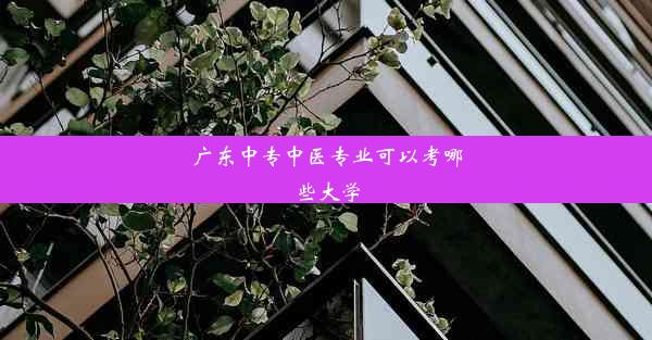 <b>广东中专中医专业可以考哪些大学</b>