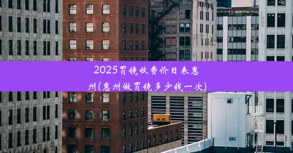 2025胃镜收费价目表惠州(惠州做胃镜多少钱一次)