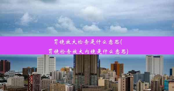 胃镜放大检查是什么意思(胃镜检查放大内镜是什么意思)