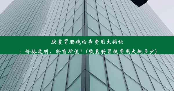 胶囊胃肠镜检查费用大揭秘：价格透明，物有所值！(胶囊肠胃镜费用大概多少)