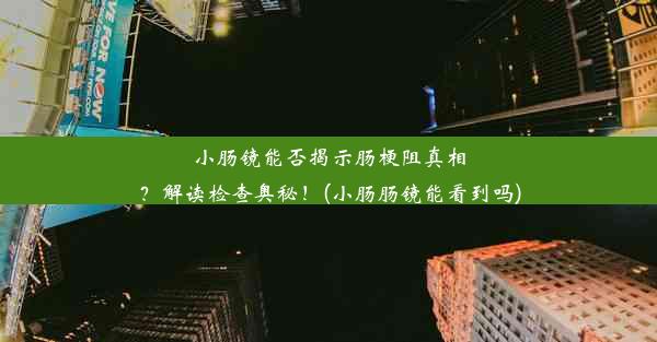 小肠镜能否揭示肠梗阻真相？解读检查奥秘！(小肠肠镜能看到吗)